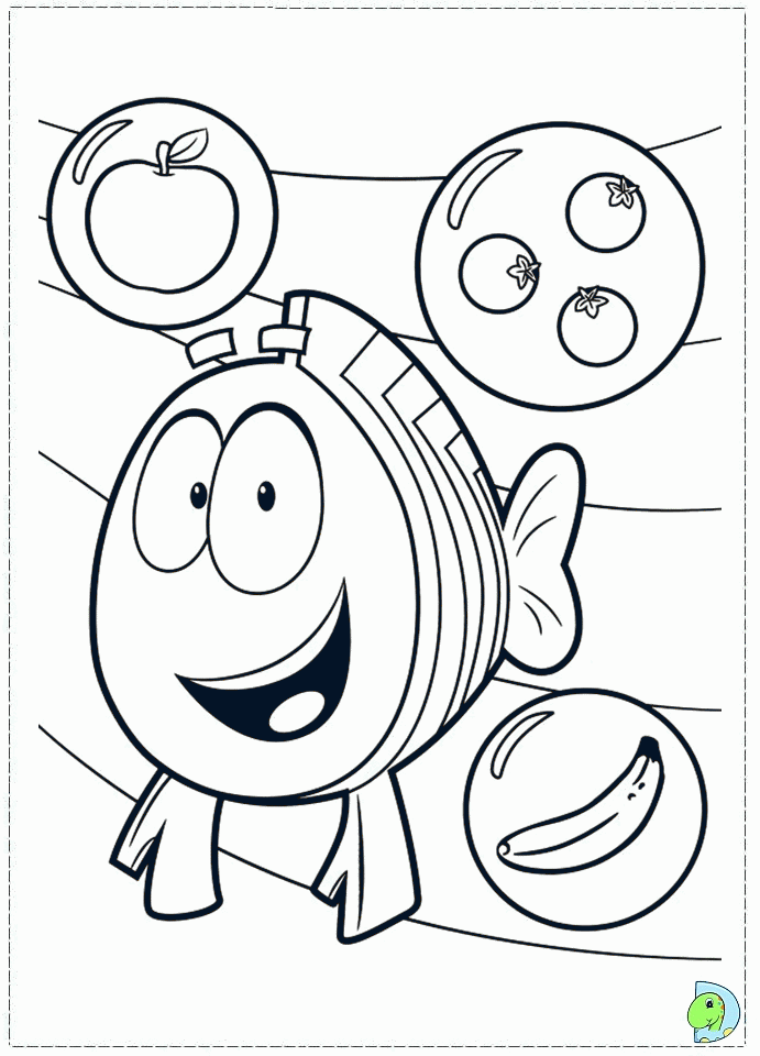 Plansa de colorat cu Bubble Guppies 1 1